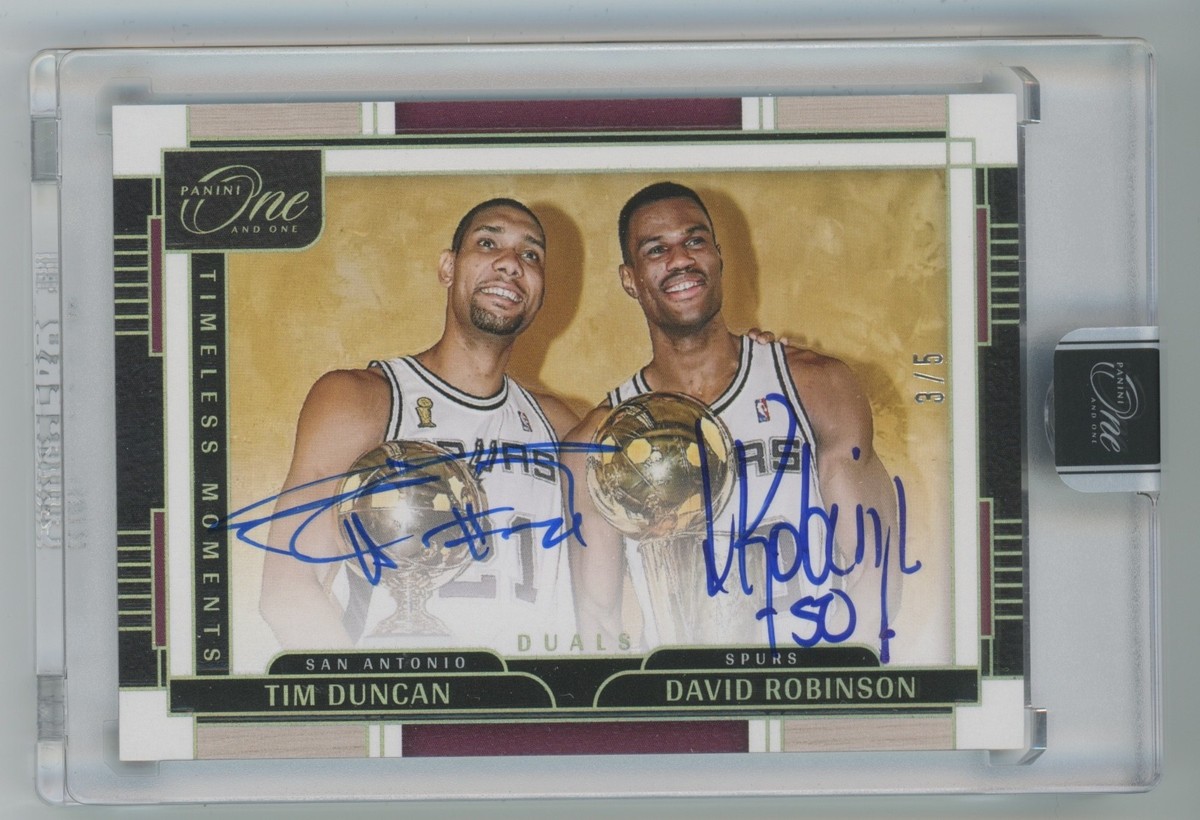 2023-24 One and One Timeless Moments Dual Tim Duncan David Robinson Auto  #3/5