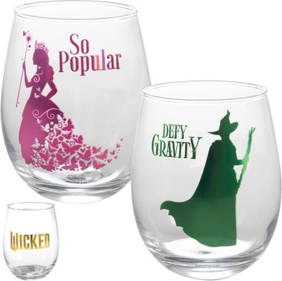 SCS Direct Wicked for Good Stemless Wine Glasses Set of 2, 18Oz - Officially Lic