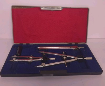 Vintage D.B.G.M Drafting Compass 1812 3 Piece Kit Made in West Germany 