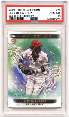 2024 TOPPS INCEPTION *GOLD ELECTRICITY* Elly De La Cruz #78 PSA 10 GEM MINT! RC!
