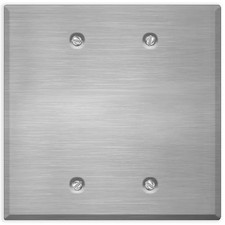 2-Gang Oversized Stainless Steel Blank Wall Plate   5.5" x 5.5" Jumbo Outlet Cov