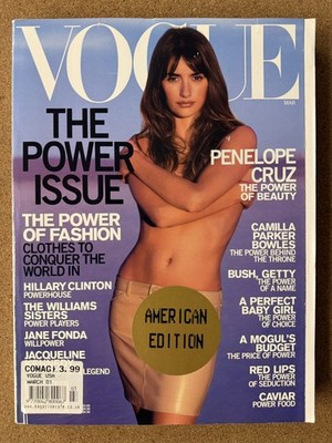 VOGUE US Magazine Penelope Cruz March 2001 Vintage American USA Fashion