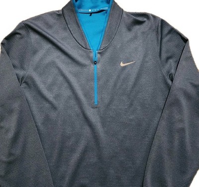 Nike Jacket Men's XL Tiger Woods Cypress Shield Quarter Zip Golf 639817 Blue