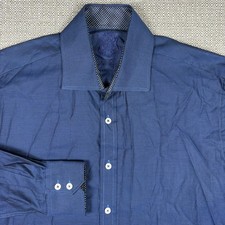 English Laundry Men's Shirt 16 Long Sleeve Solid Blue Casual 100 Cotton New