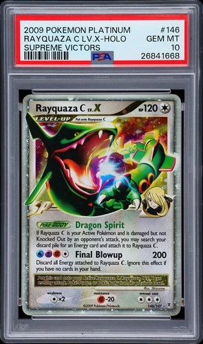 2009 POKEMON PLATINUM SUPREME VICTORS #146 RAYQUAZA C LV.X-HOLO PSA 10