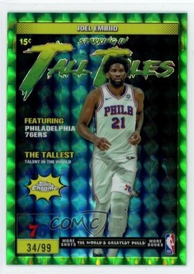 2025-26 Topps Chrome Tall Tales Green Geometric Refractor 34/99 Joel Embiid 1s2h