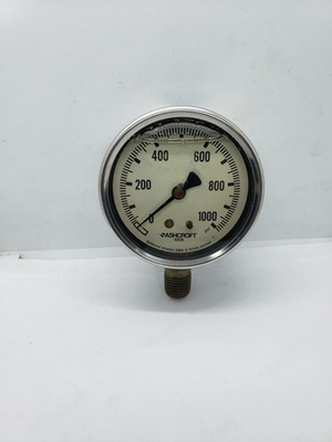 #ad ASHCROFT 63 1008AL 02L 1000PS 0 1000 PSI PRESSURE GAUGE 2 1 2quot; 1 4quot; NPT NIB $39.97