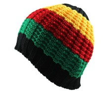 RW Rasta Knitted Beanie Black/Rasta One Size, Black/Rasta