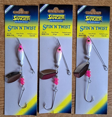 Neu! 3 Shakespeare Weitwurf Blinker Spinner Sänger Spin N Twist 14g Länge: 19cm