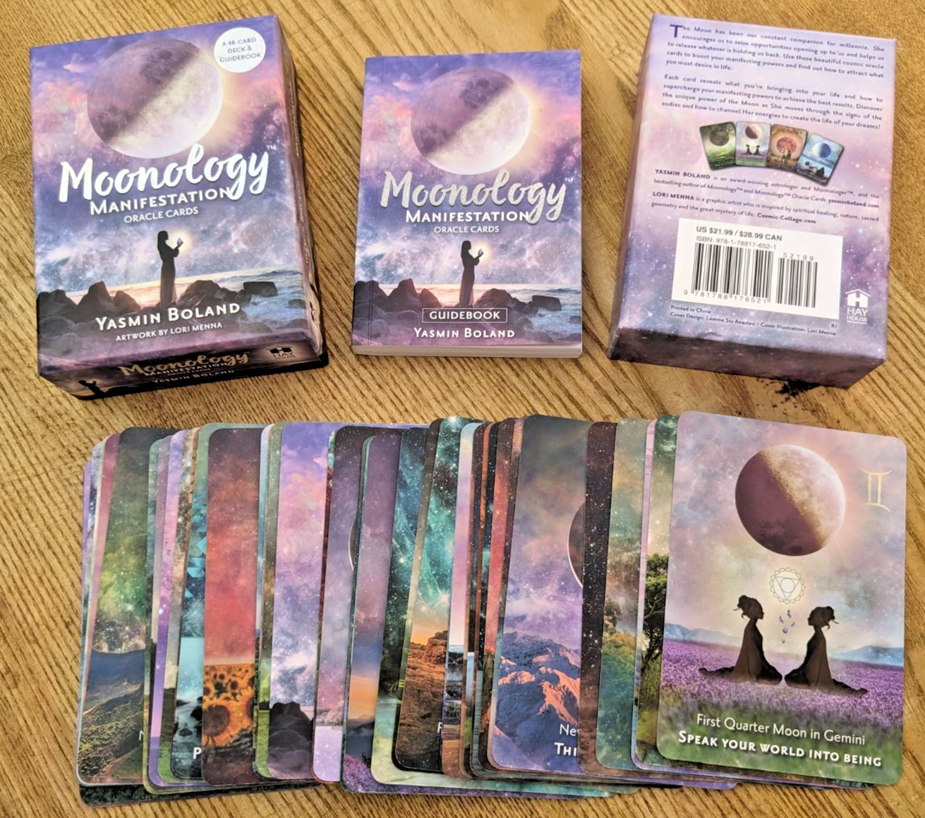 Moonology Manifestation Oracle Cards Yasmin Boland 48 Card Deck & Guidebook