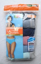 Fruit Of The Loom Women's 6-Pack Low-Rise Briefs DH3 Multicolor 6/Medium NWT