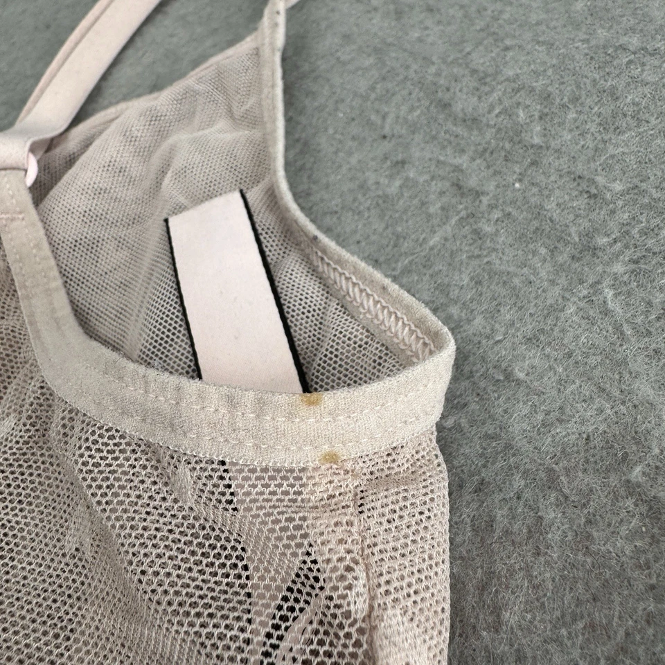 Sujetador Victoria's Secret Bralette Talla M Rosa Malla Transparente Estampado Corazón Coqueta Y2K Foto 2 de 4