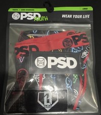 PSD Boys Boxer Brief Underwear L Black/Red Ice Cream Print Stretch 1 Pack