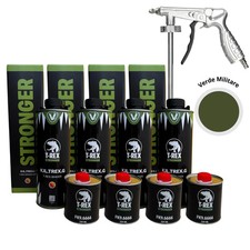 Vernice Antigraffio Goffrata T - Rex Verde Militare 4 Lt Ivat + Pistola