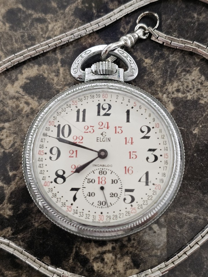 A vintage Elgin 17-jewel railroad-grade pocket watch — built to the strictest timekeeping standards of the rail era, it's a wearable slice of American industrial heritage.