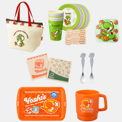 Nintendo TOKYO Yoshi Picnic 7-Item Set Bag Mug Tray Plate Cup Cutlery Japan NEW
