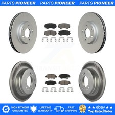 Front Rear Coated Disc Brake Rotors And Ceramic Pads Kit For Hyundai Sonata 3.3L