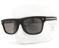 Prada Sunglasses Polished Black Dark Gray Glass Lens SPR B12-F 16K-731 with Case