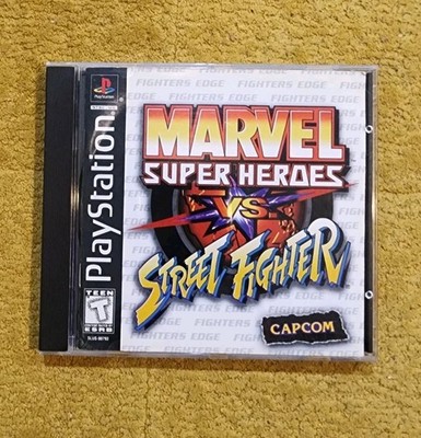 Marvel Super Heroes Vs Street Fighter (Sony PlayStation 1, 1999) Game + Manual 