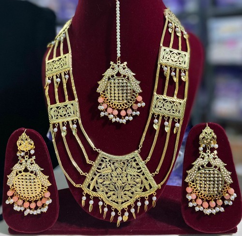jadau necklace earrings bridal set 