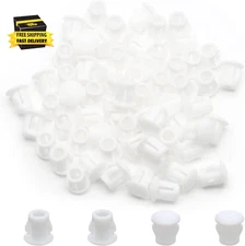 60PCS 5Mm/0.19" White Plastic Flush Type Hole Plugs, Snap-In Locking Tube for Fu