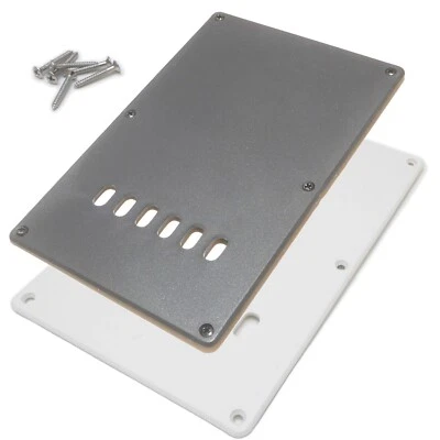 BLACK DOG MUSIC Gitarren-Tremolo-Federhohlraumabdeckung, Rückplatte in weiß oder schwarz inkl. Schrauben