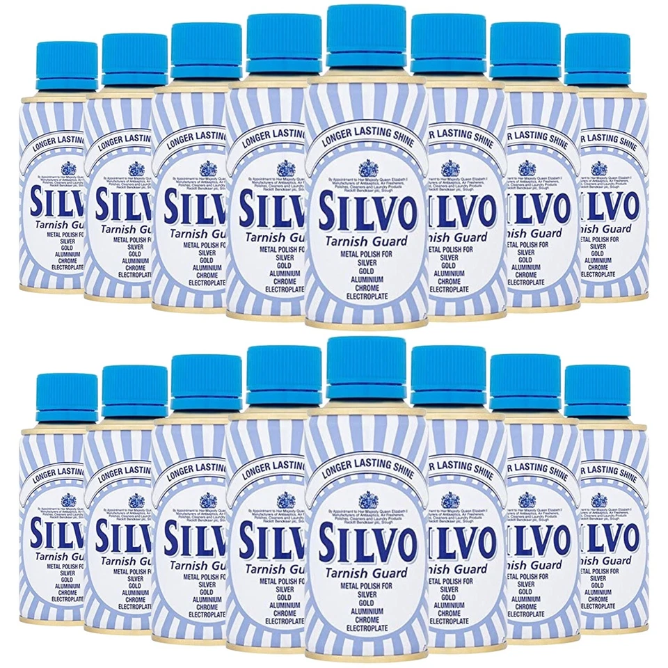 16 x Silvo Metal Polish Anti-Tarnish Protection Silver Aluminium Chrome 175 ml