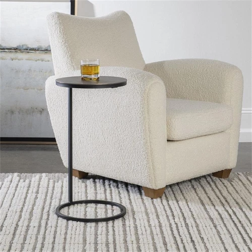 Uttermost Brunei Contemporary Metal and Aluminum Accent Table in Black/Silver - Picture 2 of 5