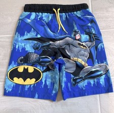 Batman Boys Blue Superhero Swim Trunks Board Shorts