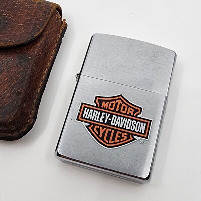 1999 Vintage Harley Davidson Zippo W/ Leather Pouch Holder | eBay