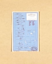Mappa delle divisioni amministrative delle Maldive 16" x 24" 1977