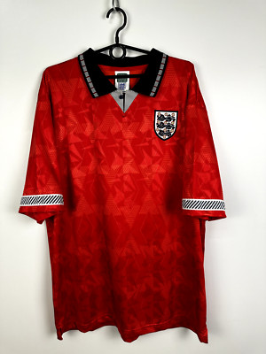 ウェア ENGLAND 1990 Away Soccer Uniform ENGLAND 1990 AWAY FOOTBALL SHIRT SOCCER SCORE DRAW REPLICA sz S