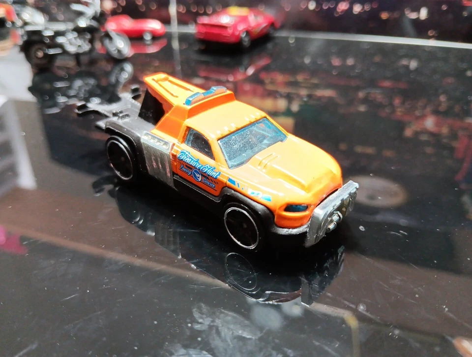 Camión Hot Wheels Duty Treasure Hunt 2012 remolque naranja fundido a presión 1:64 3,5" Foto 4 de 4