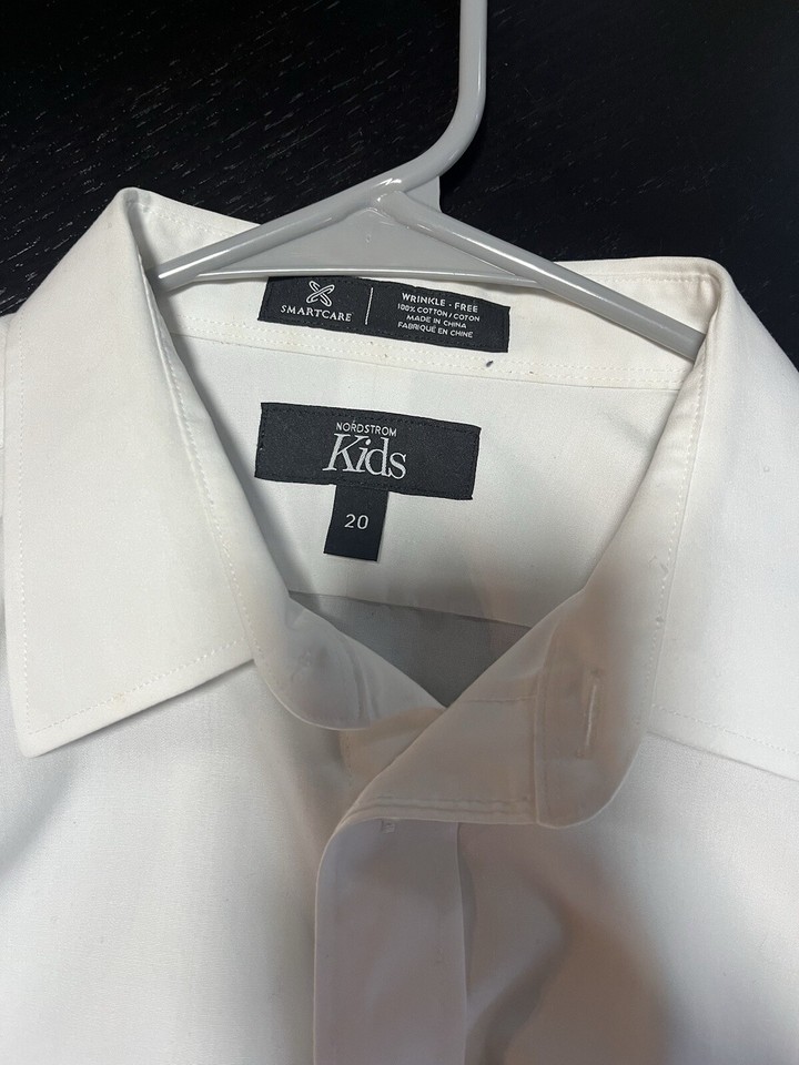 Nordstrom Boys White Cotton Dress Shirt Size 20 (boys XL) eBay