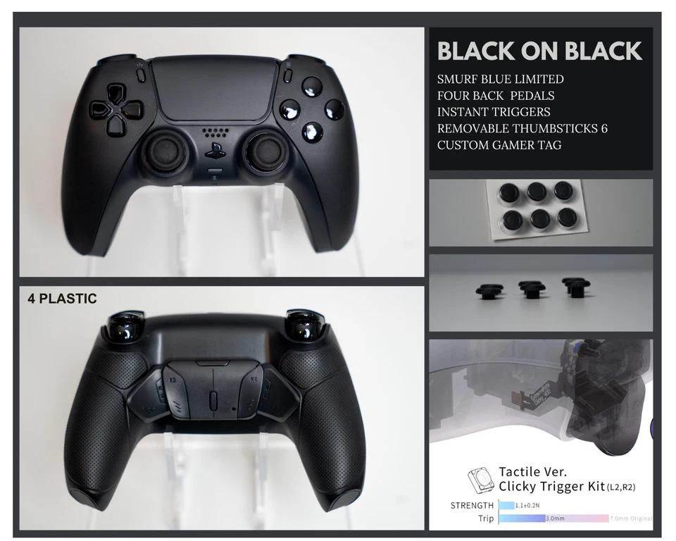 Sony PlayStation 5 PS5 DualSense Wireless Custom 4 Paddle Remap Pro Rubber Grip - Image 4 of 4