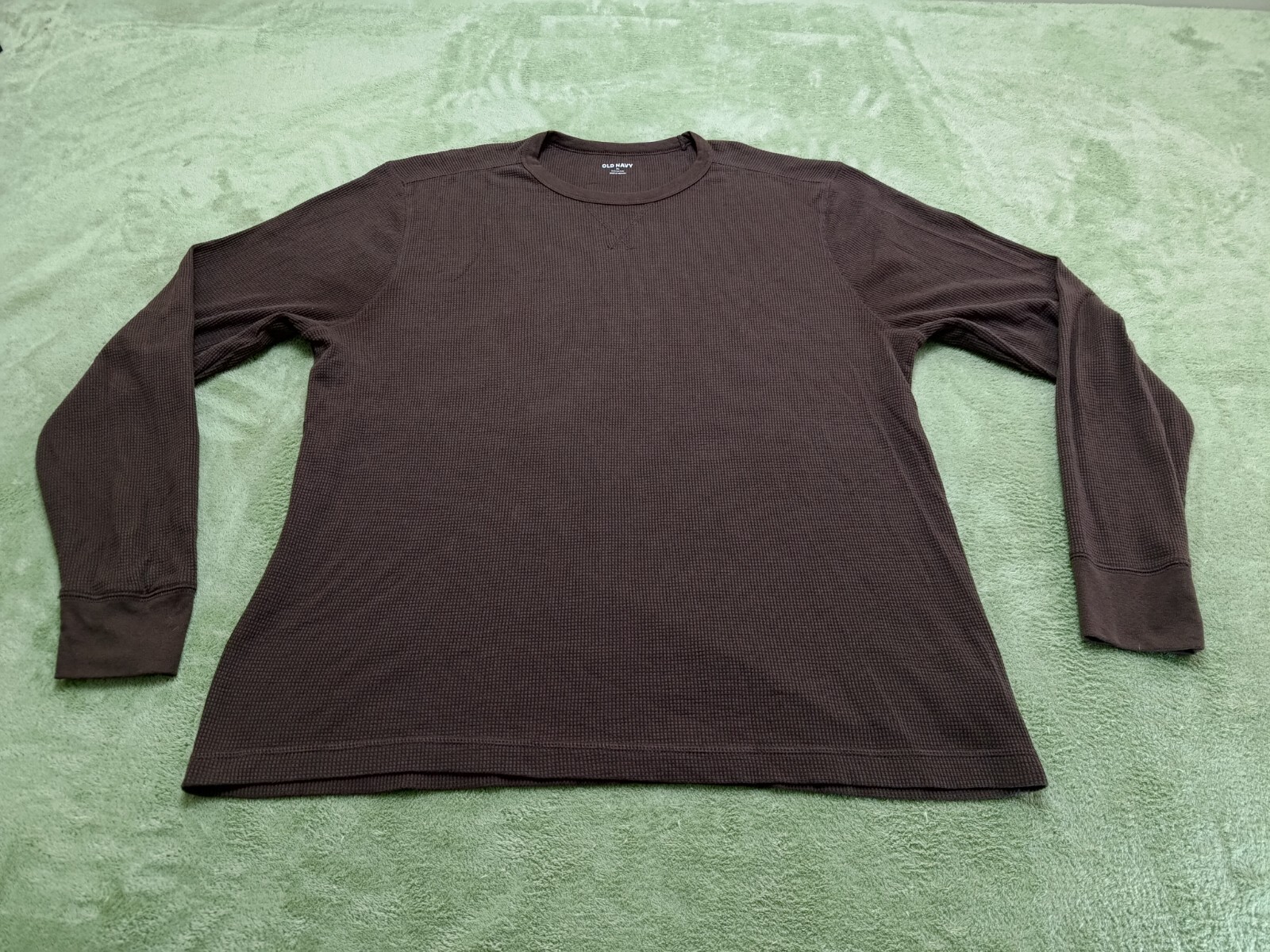 Old Navy Men's Waffle Weave Shirt XL Brown Long Sleeve Built In Flex eBay