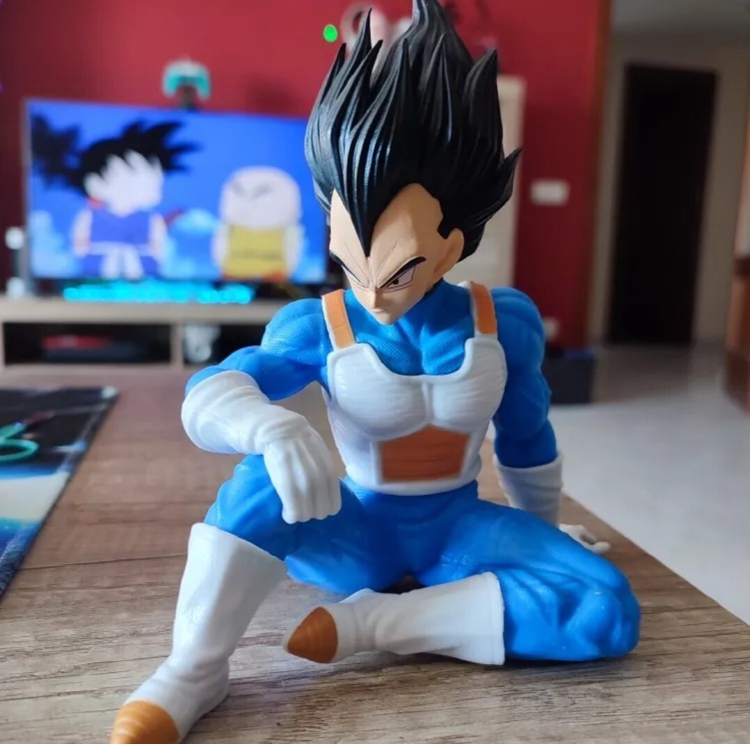 2 Figurines Végéta Et Trunk Assis Dragon Ball Statuettes collection Manga 15cm