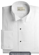 NEIL ALLYN 1/4" WINGTIP MEN'S WHITE TUXEDO SHIRT XL 34/35 STYLE 901-070