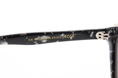 DIFF \'Rose\' BW-PK07P Polarized Round- Black White Marble Silver Print Womens DIFF  main image 3