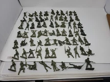 73 vintage Tim-Mee-toys little green army men made Aurora ILLINOIS          