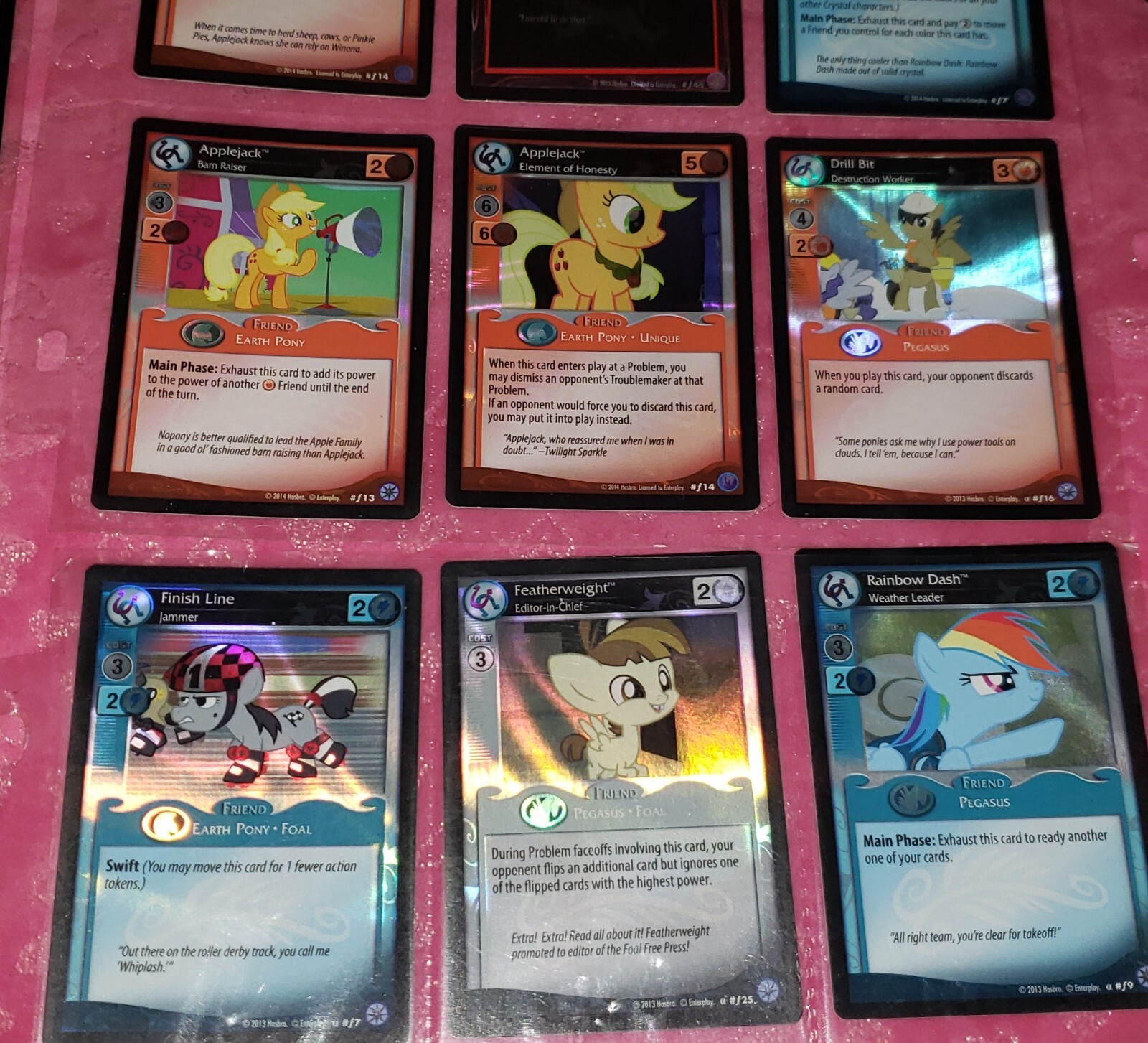 MY LITTLE PONY TRADING CARD FOIL SINGOLI SERIE TCG STICKERS STANDEES