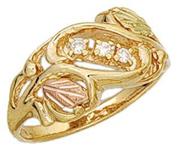 Dakota Black Hills Gold w/ 3 Diamonds .02 ct ea Ring KRD 451 Select