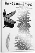 42 Laws Of Maat Poster Ancient Egyptian Art And Culture Canvas Wall Art Maat's