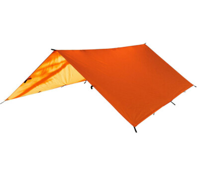 Basha Waterproof Shelter Tarp Camping Orange Rescue