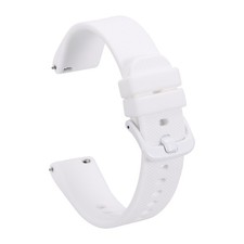 Silicone Watch Bands 18mm Quick Release Watch Strap with Buckle, White