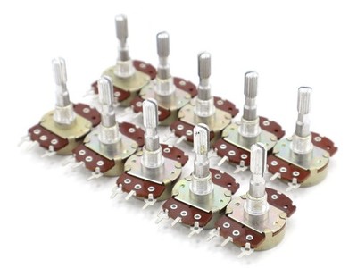 Alps 21530909-A 50k-ohm Linear Potentiometer, 1/4'' Shaft, Center-Tapped, 10pcs
