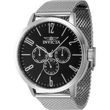 Invicta Men's Watch Specialty Quartz Black Dial Stainless Steel Bracelet 47119