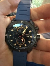 Addies MY-2012 Chronograph Quartz Blue Dial Blue Strap 44mm Men's Watch