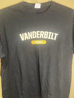 Large Black Vanderbilt Commodores Football Tshirt Short Sleeve