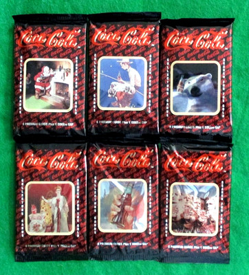 COCA COLA TRADING CARDS SERIES 1 COLLECT-A-CARD 6 SEALED PACKS ALL 6 VERSIONS